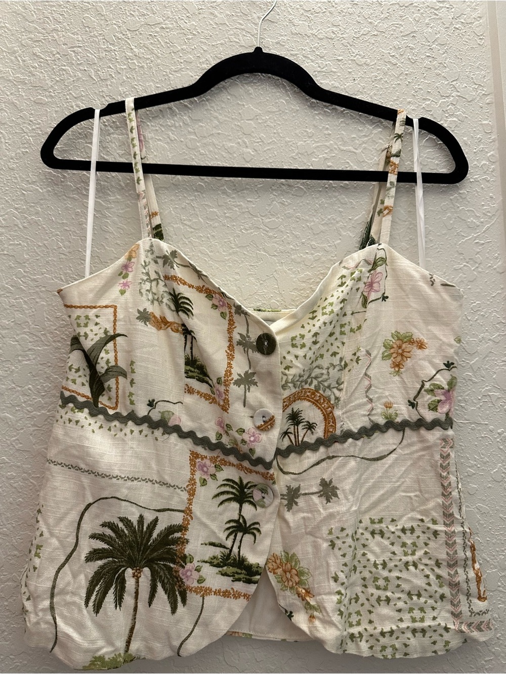 Paper Heart button up tank